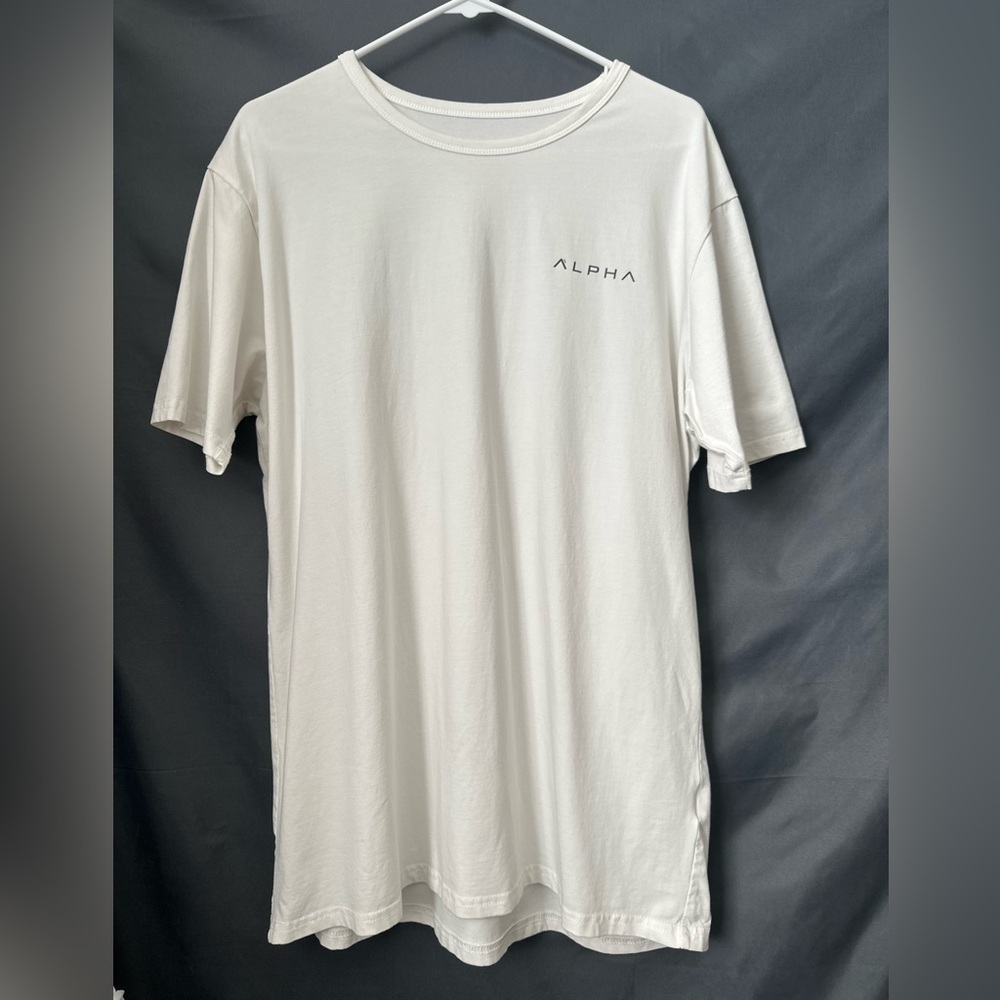 Alpha Industries Athleti-Fit White Short Sleeve T-Shirt Men XXL Cotton Logo Tee